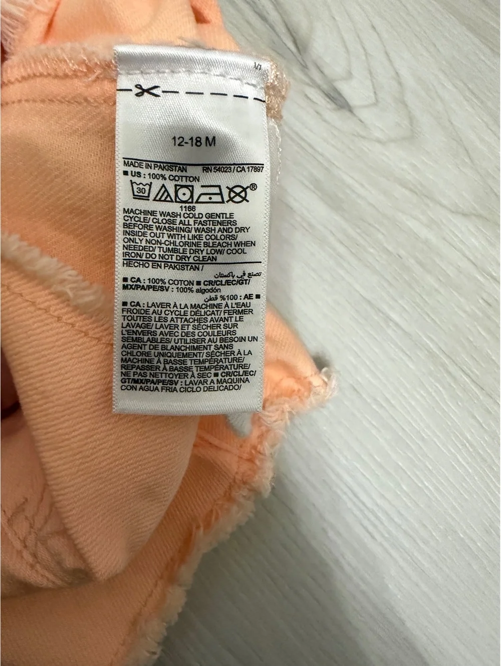 12-18m • Old Navy • Baby Toddler Girl Clothes • Orange Denim Shorts Jeans